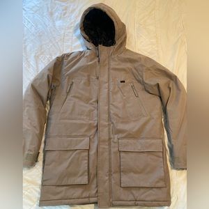 RVCA Men's Patrol Parka Jacket Size LARGE dark khaki